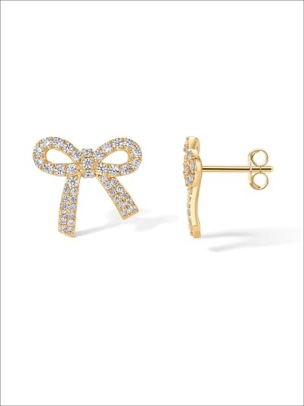 14K Gold Plated Bow Stud Earrings for Women Trendy Coquette Hypoallergenic